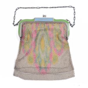 Vintage Whiting & Davis Metal Enameled Mesh Purse